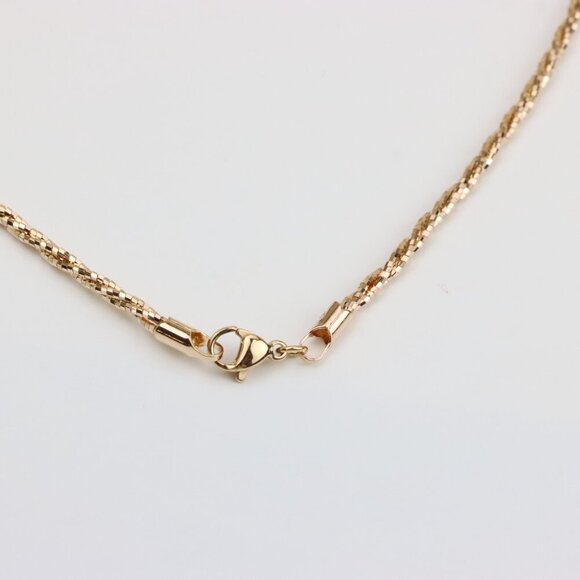 Elegant Rose Gold Twisted Rope Chain Necklace, XPNL0289 - Picture 2 of 10
